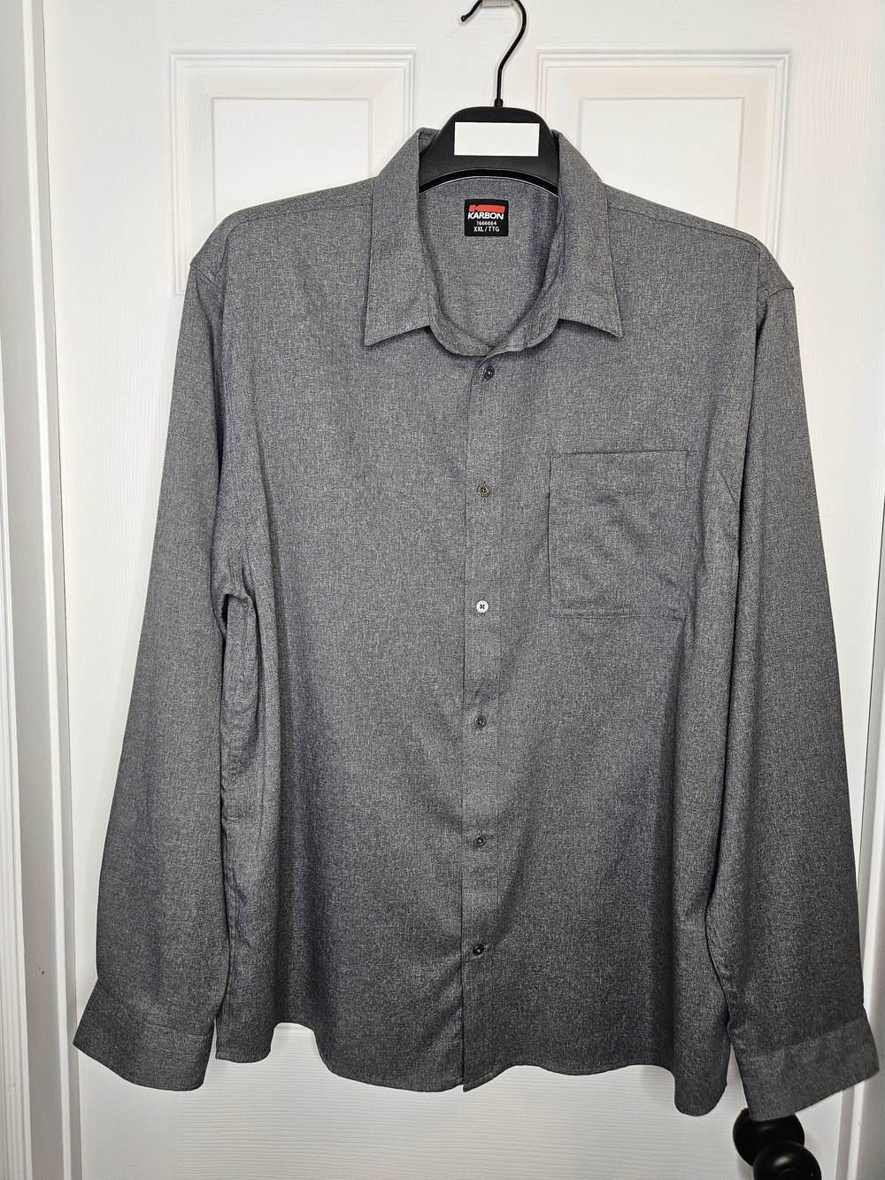 NWOT Men's Big & Tall Size XXL Karbon Grey Long-Sleeve Button Down Shirt